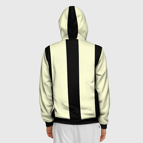 Мужская толстовка на молнии Color black beige line / 3D-Черный – фото 4