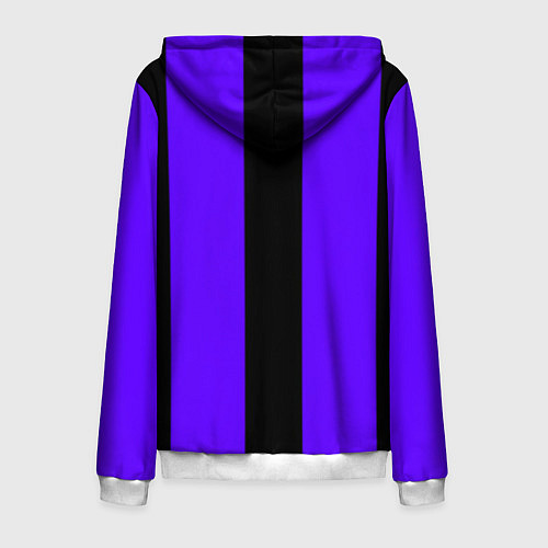 Мужская толстовка на молнии Color purple black stripes / 3D-Белый – фото 2