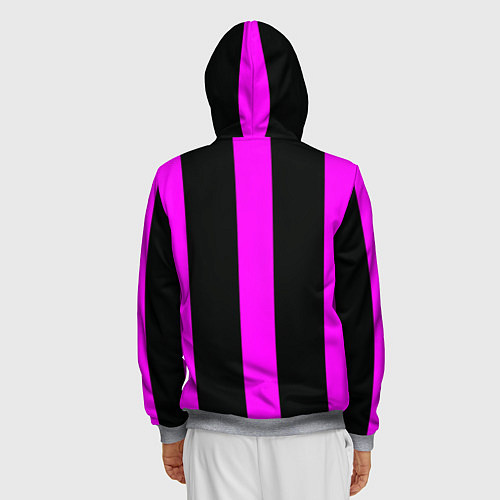 Мужская толстовка на молнии Color black pink lines / 3D-Меланж – фото 4