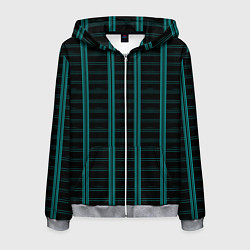 Толстовка 3D на молнии мужская Color blue dark stripe, цвет: 3D-меланж