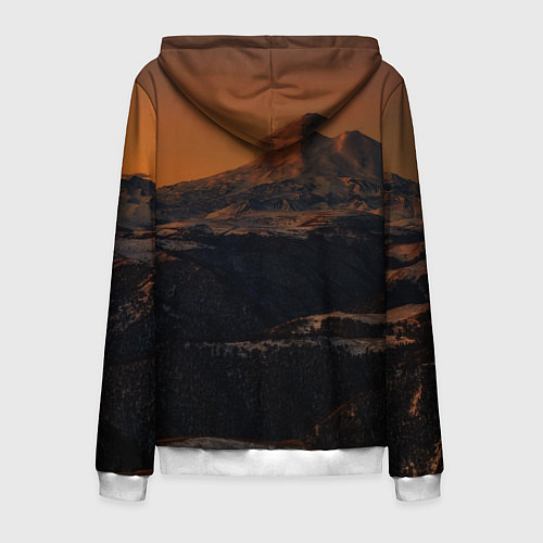 Мужская толстовка на молнии Эльбрус / 3D-Белый – фото 2