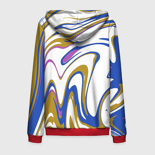 Мужская толстовка на молнии Цветные вихри / 3D-Красный – фото 2