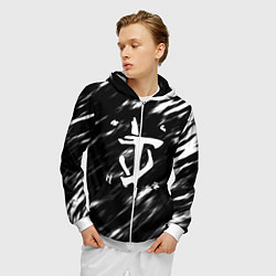 Толстовка 3D на молнии мужская Doom штрихи красок, цвет: 3D-белый — фото 2