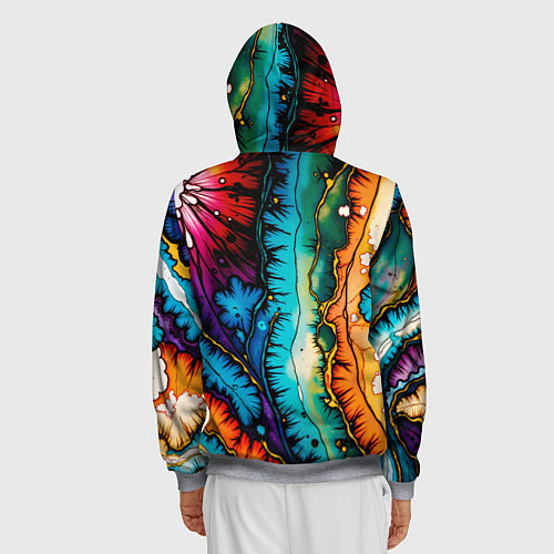 Мужская толстовка на молнии Разноцветный узор / 3D-Меланж – фото 4