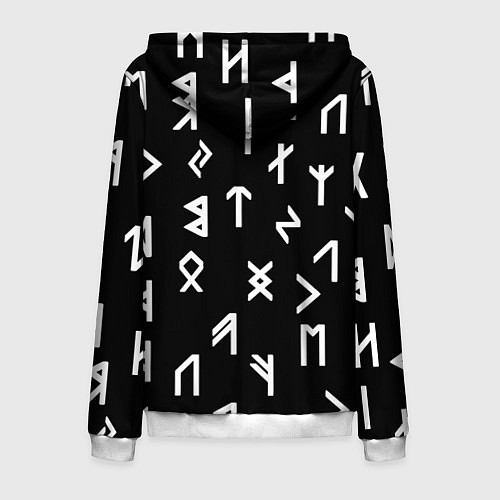 Мужская толстовка на молнии Doom магические символы / 3D-Белый – фото 2