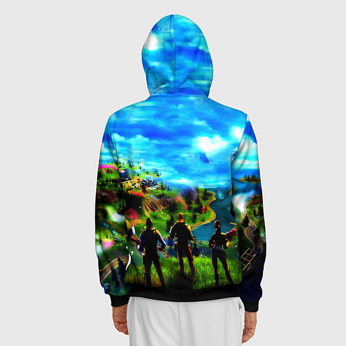 Мужская толстовка на молнии Fortnite x doom logo / 3D-Черный – фото 4