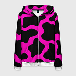 Мужская толстовка на молнии Розовая коровья расцветка