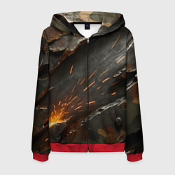 Мужская толстовка на молнии Искры метала под камуфляжем