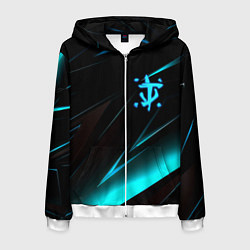 Толстовка 3D на молнии мужская Doom neon stripes, цвет: 3D-белый