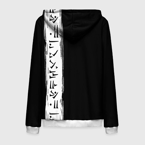 Мужская толстовка на молнии Doom символы марса / 3D-Белый – фото 2