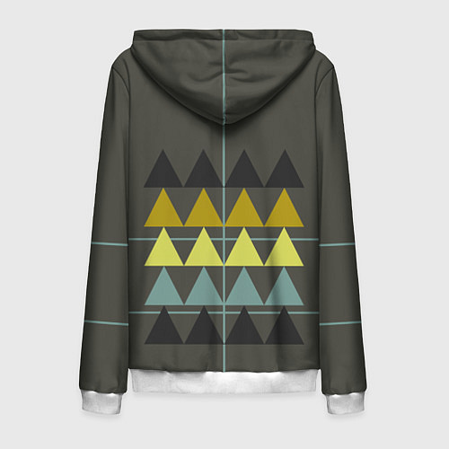 Мужская толстовка на молнии Абстрактный лес геометрический / 3D-Белый – фото 2