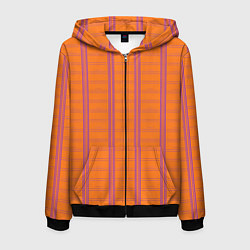 Толстовка 3D на молнии мужская Color orange cage, цвет: 3D-черный