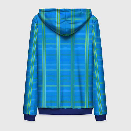 Мужская толстовка на молнии Color light blue cage / 3D-Синий – фото 2