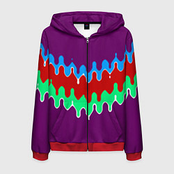 Мужская толстовка на молнии Фиолетовый с искажёнными абстрактными полосами