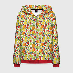 Мужская толстовка на молнии Ягоды и фрукты паттерн