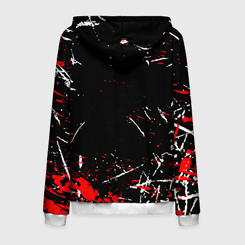 Мужская толстовка на молнии Doom краски штрихи / 3D-Белый – фото 2