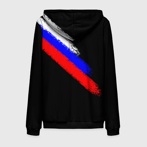 Мужская толстовка на молнии Герб на фоне цветов флага на чёрном фоне / 3D-Черный – фото 2