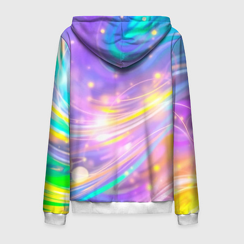Мужская толстовка на молнии Волшебный мистический космос / 3D-Белый – фото 2