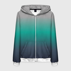 Мужская толстовка на молнии Градиент серо-зеленый