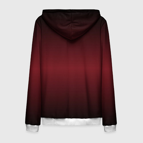 Мужская толстовка на молнии Градиент темно-бордовый / 3D-Белый – фото 2