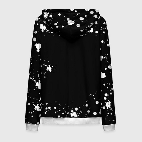 Мужская толстовка на молнии Doom брызги белых красок / 3D-Белый – фото 2