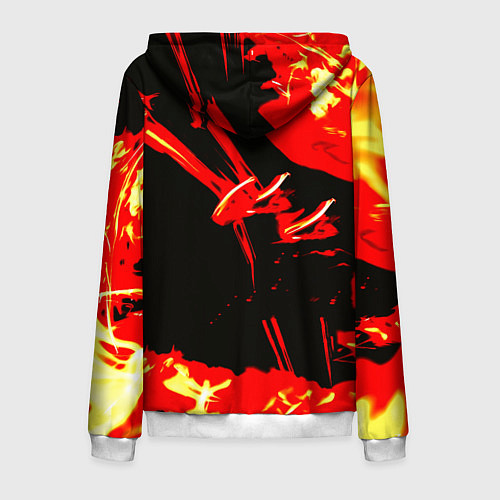Мужская толстовка на молнии Doom огненный / 3D-Белый – фото 2