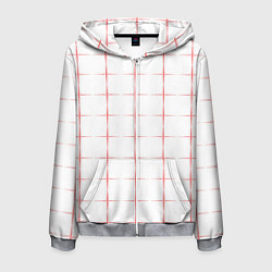 Толстовка 3D на молнии мужская Color white red crosses, цвет: 3D-меланж