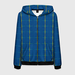 Толстовка 3D на молнии мужская Color blue yellow cross, цвет: 3D-черный