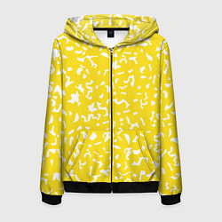 Толстовка 3D на молнии мужская Лимонный камуфляж, цвет: 3D-черный