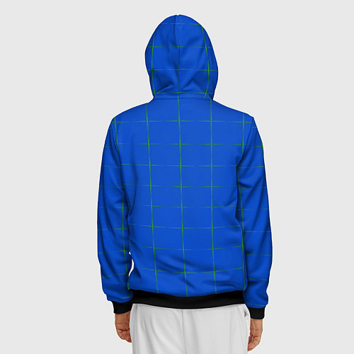 Мужская толстовка на молнии Color blue stripes / 3D-Черный – фото 4