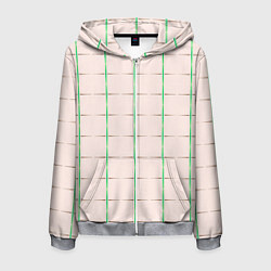 Толстовка 3D на молнии мужская Color white stripes, цвет: 3D-меланж