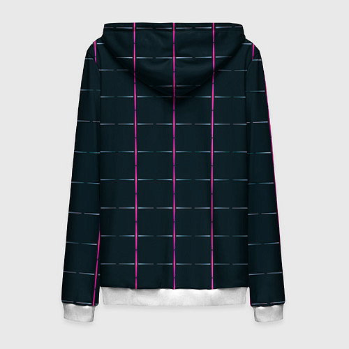 Мужская толстовка на молнии Color black stripes / 3D-Белый – фото 2