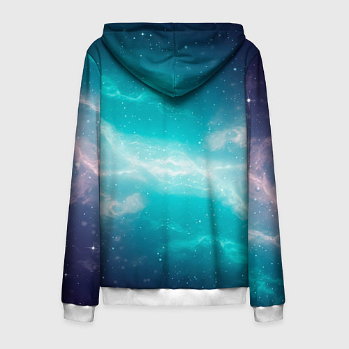 Мужская толстовка на молнии Галактическое сияние небес / 3D-Белый – фото 2