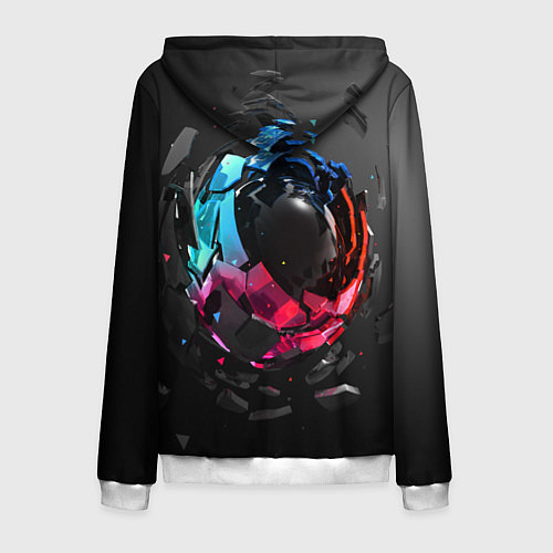 Мужская толстовка на молнии Abstract graphics / 3D-Белый – фото 2