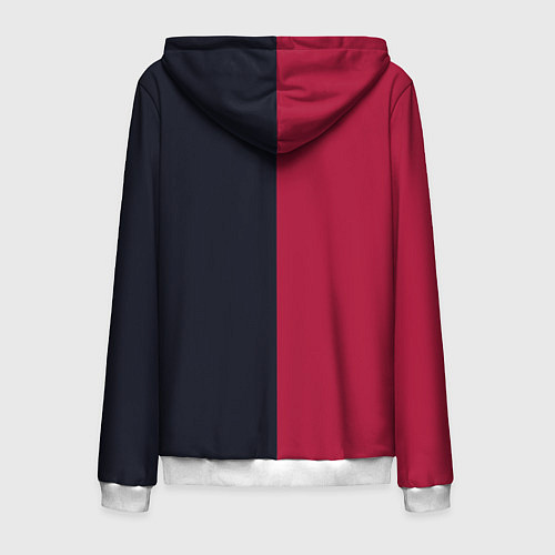 Мужская толстовка на молнии Солнце красно-синее / 3D-Белый – фото 2