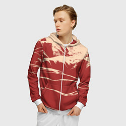 Толстовка 3D на молнии мужская Песочные горы-абстракция, цвет: 3D-белый — фото 2