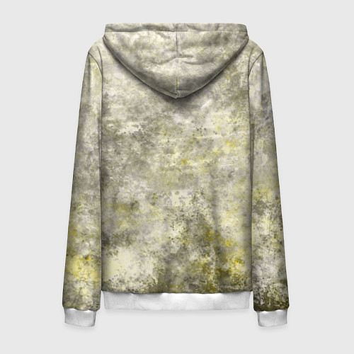 Мужская толстовка на молнии Абстракция - yellow acidic liquid / 3D-Белый – фото 2