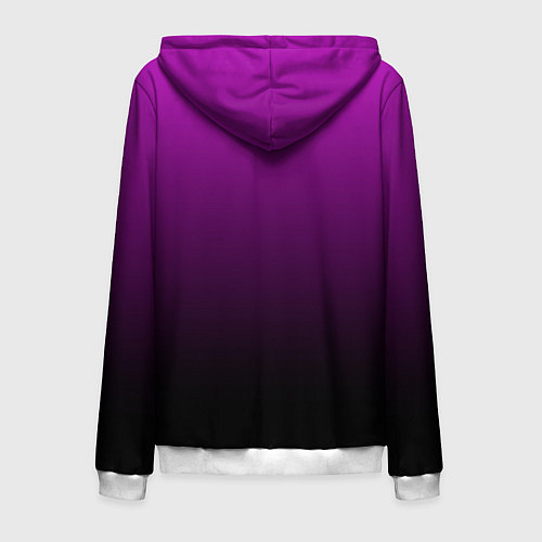 Мужская толстовка на молнии Purple gradient / 3D-Белый – фото 2