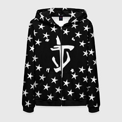 Толстовка 3D на молнии мужская Doom star, цвет: 3D-черный