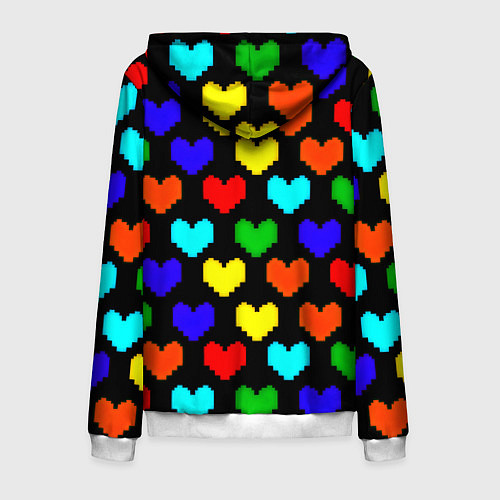 Мужская толстовка на молнии Doom love pixel pattern / 3D-Белый – фото 2