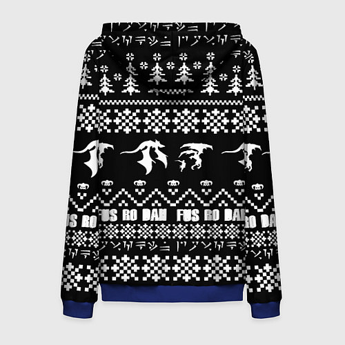 Мужская толстовка на молнии Doom x elders scrolls pattern / 3D-Синий – фото 2