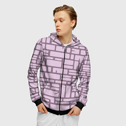 Толстовка 3D на молнии мужская Кирпичная кладка, цвет: 3D-черный — фото 2