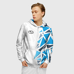 Толстовка 3D на молнии мужская Субару - фрагменты, цвет: 3D-белый — фото 2