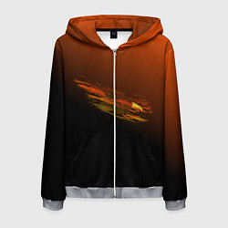 Толстовка 3D на молнии мужская Орел в облаках - градиент, цвет: 3D-меланж