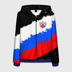 Толстовка 3D на молнии мужская Федерация бокса России - триколор, цвет: 3D-синий