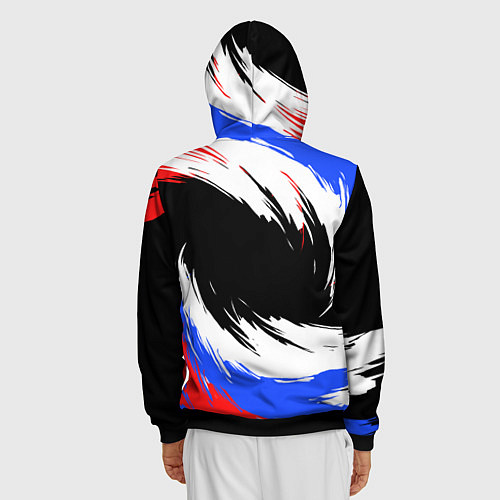 Мужская толстовка на молнии Федерация бокса РФ - краска / 3D-Черный – фото 4