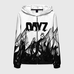Толстовка 3D на молнии мужская Dayz текстура огонь, цвет: 3D-черный