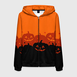 Мужская толстовка на молнии Хэллоуин счастливые тыквы