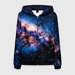 Толстовка 3D на молнии мужская Фантастический космос звёзды и туманности, цвет: 3D-черный