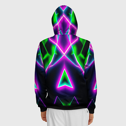 Мужская толстовка на молнии Multicolored colorful color / 3D-Черный – фото 4